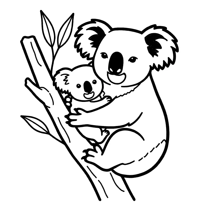 Коала: С детёнышем
